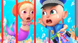 rescue mermaid baby police officer funny kids song rosoo