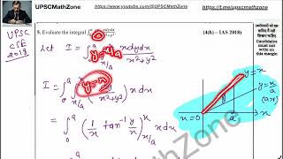 Calculus - PYQ 3 - Double Integration - UPSC CSE 2018 #upscmathsoptional #mathsoptional #calculus