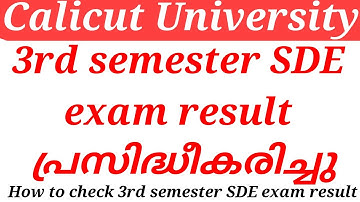 Calicut University 3rd SDE exam result published