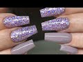 Simple Glittery Acrylic Nail Tutorial 💜