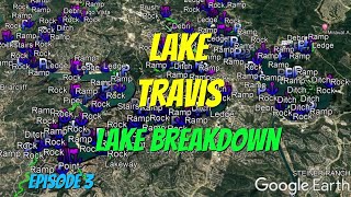 Lake Travis Full Lake Breakdown - Ep. 3 - Find the Bass Fast!!