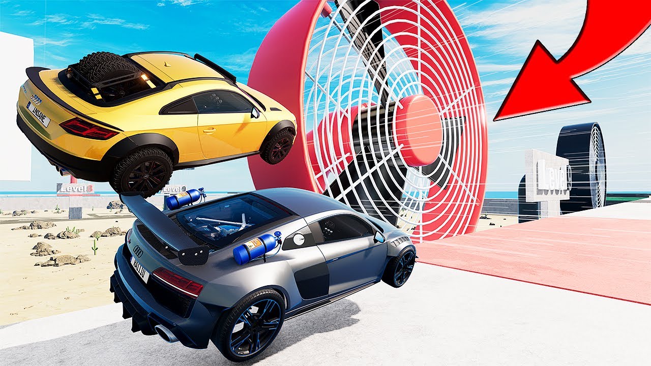 Audi Cars VS Giant FANS Challenge Race #1 - Sports Car Driver - BeamNG Drive