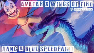 💨🦋Wings of Fire x Avatar the Last Airbender Crossover🦋💨 - Aang and Blue Speedpaint