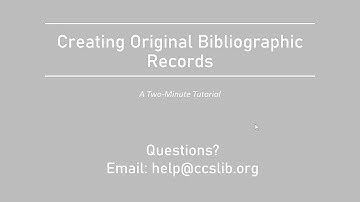 Original Bibliographic Records