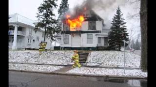 Propane cylinder explosion at house fire