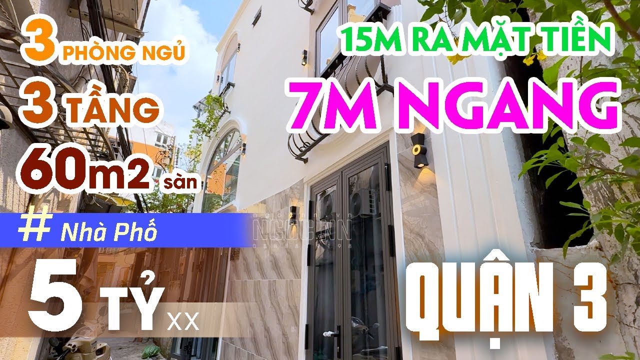 Bán nhà Quận 3 bề ngang 7m và cách mặt tiền đường 15m. Nhà đẹp Quận 3 5 tỷ siêu hiếm! 
