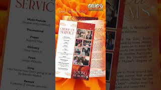 Jessica Williams Funeral Program Design - Small Single Fold