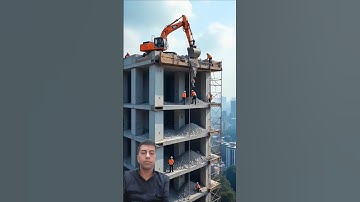 Tragic Mistake by Excavator Causes Building Collapse 💔🏢 | Workers Injured