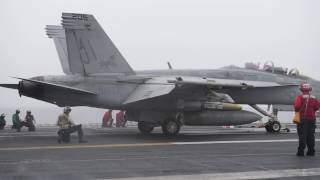 Flight deck operations aboard USS George H.W. Bush.