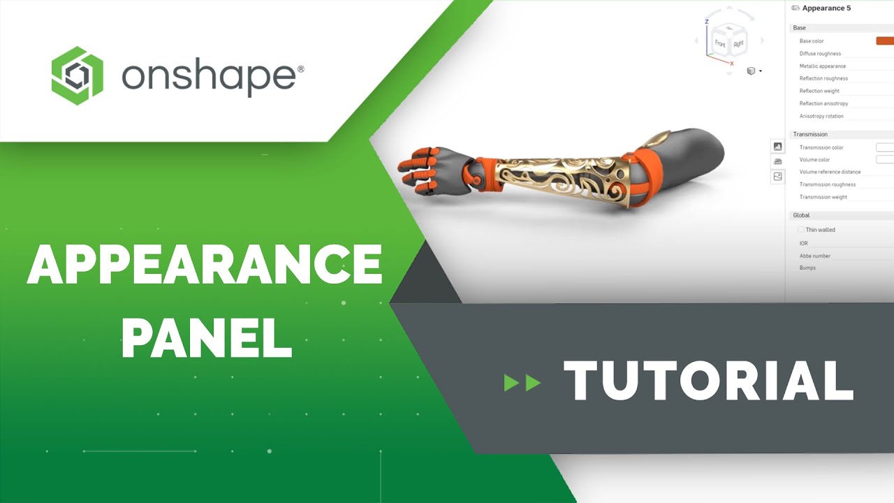 Appearance Panel - Onshape Render Studio