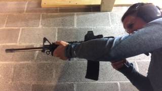 Callie at the range with the LEO TakeDown.