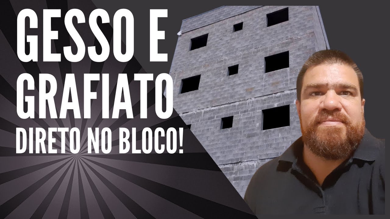 Gesso e grafiato sem reboco direto no bloco.