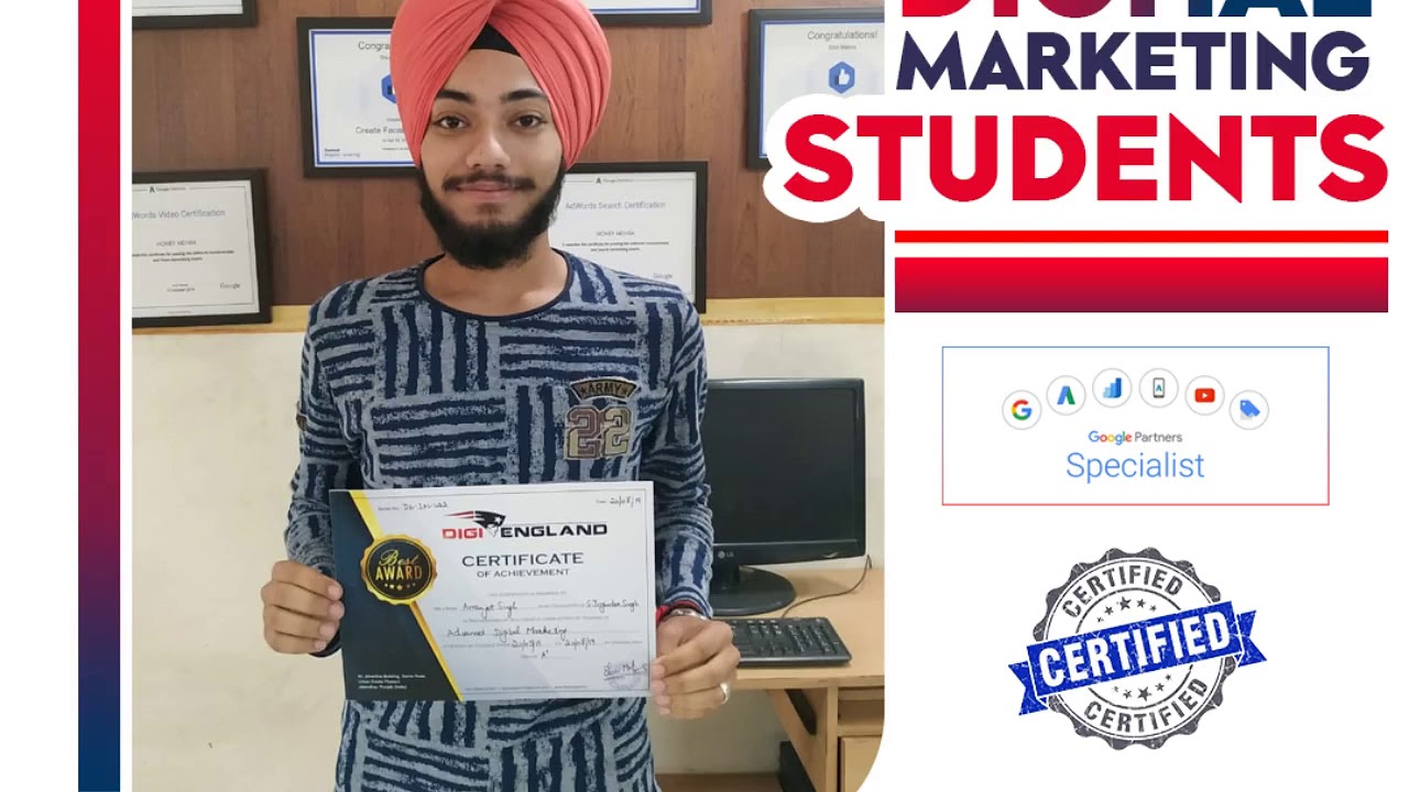 Digiengland Students With Certification , Digiengland, Best Digital Marketing Institute in Jalandhar