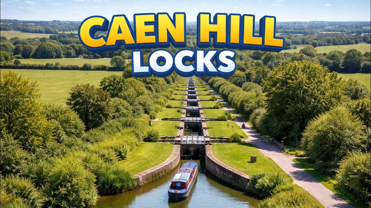 Caen hill locks 4k Cinematic Aerial drone video. 