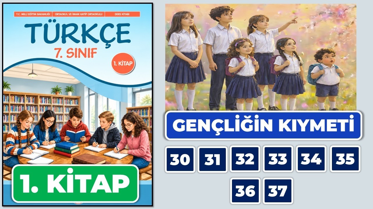 Gençliğin Kıymeti Metni 7 Sınıf Türkçe Ders Kitabı Sayfa 30 32 33 34 35 36 37 Cevapları 