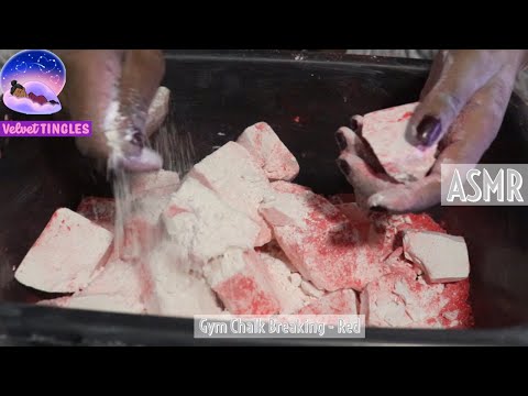 ASMR| Gym Chalk crumble|  Gym Chalk Play, Red powder, NO TALKING [Gym Chalk]