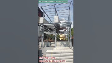 Nhà khung thép 2 tầng, lắp ghép bằng Tấm bê tông nhẹ EPS Kim Long