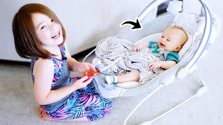 Big Sister Made Her Baby Brother Laugh for the First Time!