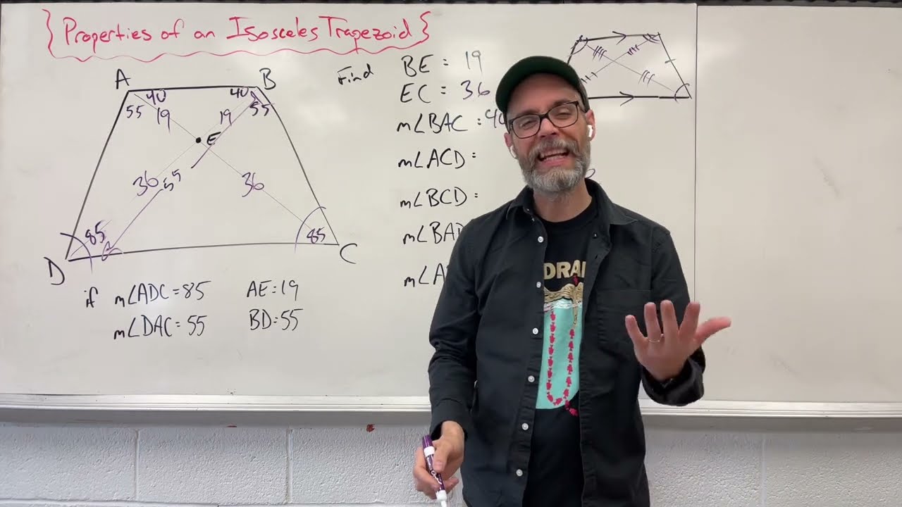 Geometry - Properties of an Isosceles Trapezoid and Missing Angles and Sides
