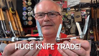 My biggest trade ever! 14 knives & a stunner Beeman RX 25 caliber break barrel! @warriorwerks