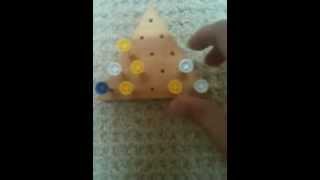 Solution to the Cracker Barrel's triangle peg jump