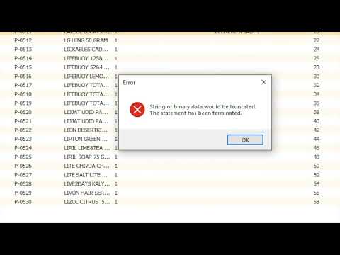 String or binary data would be truncated the statement has been terminated !! how to solve
