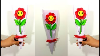 hacer hermosa flor de papel para regalar - hacer tarjetas de regalo manualidad flor de papel