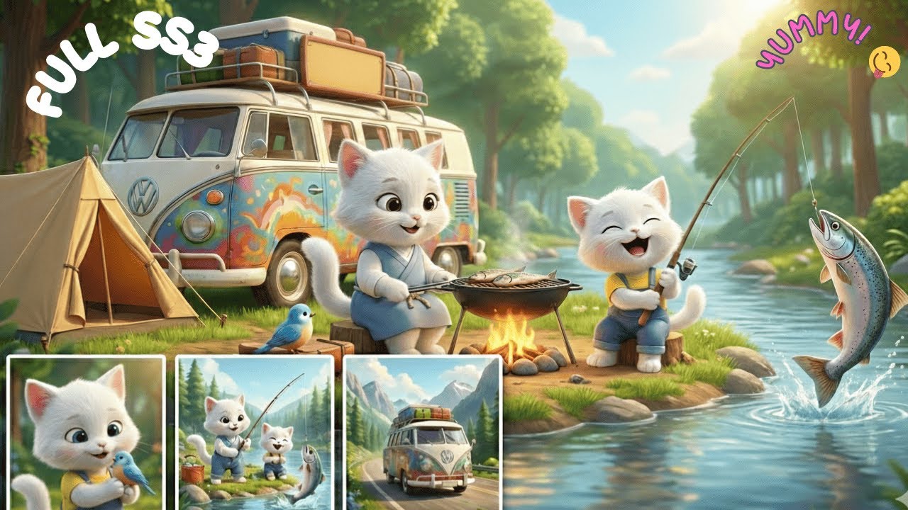 Cute Cat Stories Full EP11-15: Mama & Baby Cat Rescue A Tiny Bird & Build A Dream Van! 🐦🚌