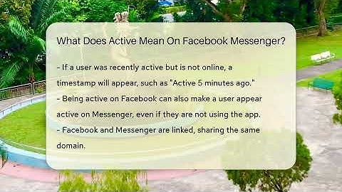 What Does Active Mean On Facebook Messenger? - Everyday-Networking
