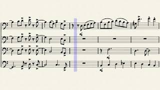 Autumn leaves, but it's for a trombone quartet (with sheet music)