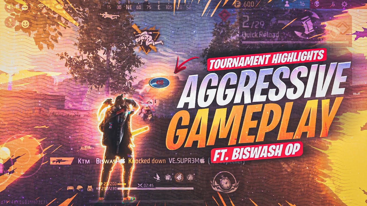 TOURNAMENT HIGHLIGHTS FREEFIRE 🏆| AGGRESSIVE GAMEPLAY 👿🔥 | FT.BISWASHOP |