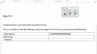 Mail Merge   fixing the percentage fields screenshot 5