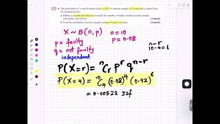 Binomial distribution Ex 6B q5 to q8 AS stats and mechs txtbk