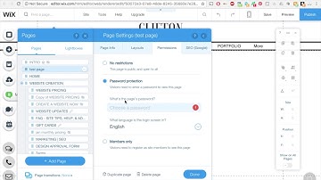 How to add password protected pages inside WIX website Platform