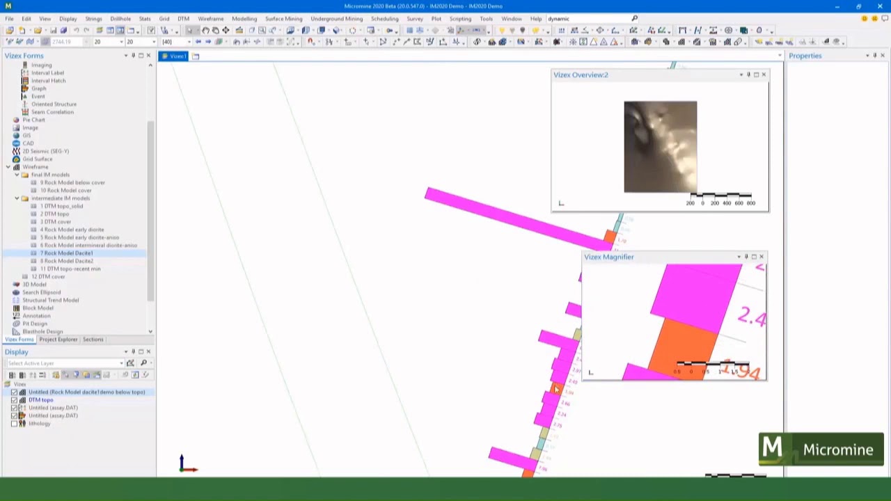 Micromine 2020 New Features - Magnifier Window - YouTube