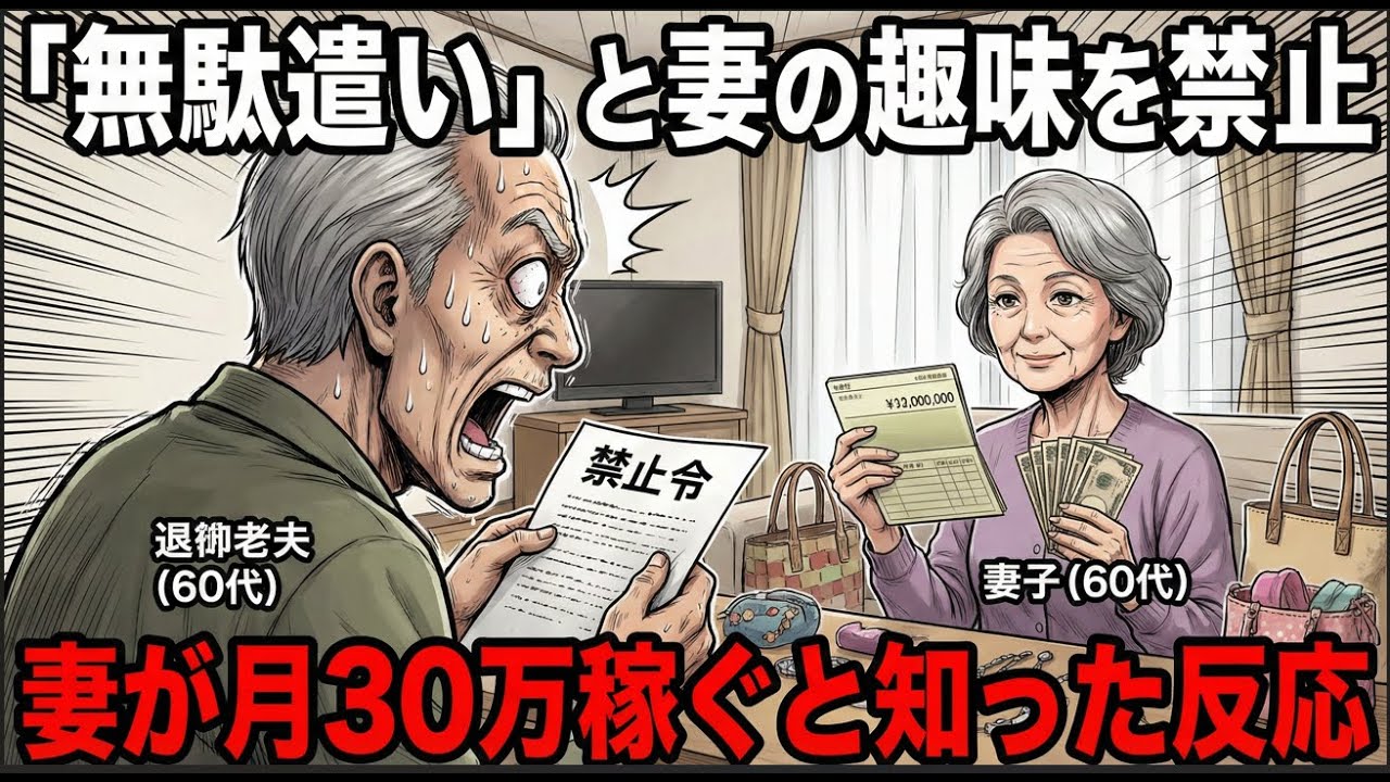 定年後、妻の趣味を「無駄遣い」と禁止した夫。妻が実は趣味のハンドメイドで月30万稼いでいると知った時の反応【稼ぐ妻】