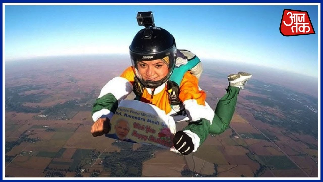 Skydiver Shital Mahajan Wishes PM Modi Happy Birthday From 13,000 Feet