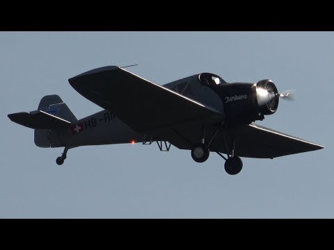4Kᵁᴴᴰ The World's only flying Junkers F 13 Arrival @ Hahnweide Airshow 2019