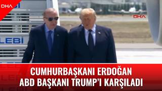 Cumhurbaşkanı Recep Tayyip Erdoğan, ABD Başkanı Donald Trump'ı havalimanında karşıladı