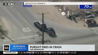 High speed pursuit ends in crash in Palmdale