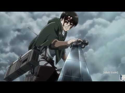 AOT Levi vs Beast Titan | OST Theme | English Dub Scene and Music