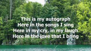 Autograph by John Denver (with lyrics)