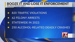 Raleigh police's Booze It & Lose It Halloween campaign sees 60+ felony arrests