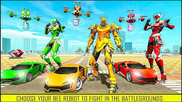 Real King Queen Bee Robot Car Transformation Games 2022 - Android iOS Gameplay