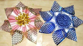 Flores De Listón Celoseda Y Perforado En Cono Estrella