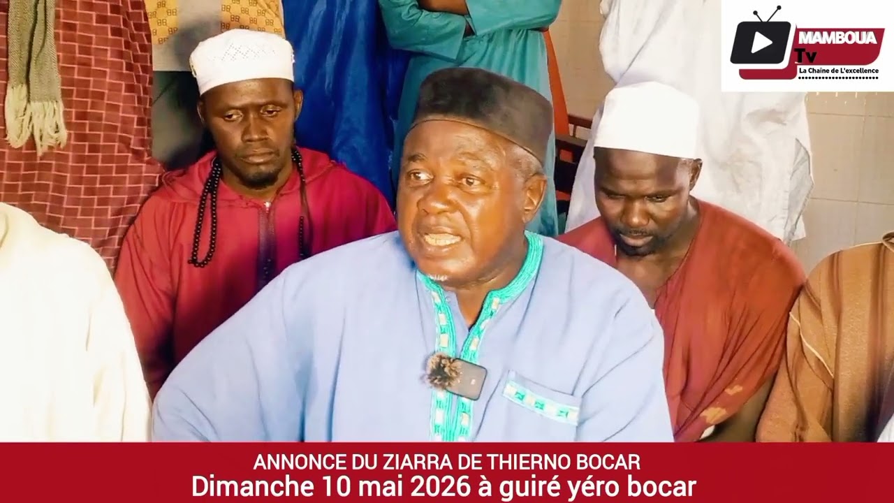 Annonce du ziarra de Thierno bocar prévu dimanche 10 mai 2026 à guiré yéro bocar. 