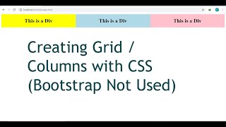 Making Grid / Column in Web Page with CSS without using Bootstrap