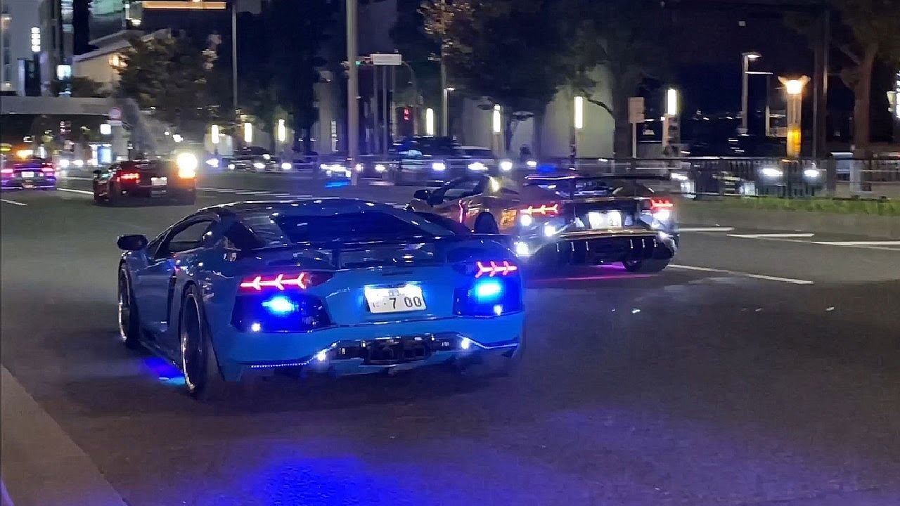 🎃超ド派手なストロボ電飾仕様ランボ軍団🚗💨💨歓談休息後にハロウィン