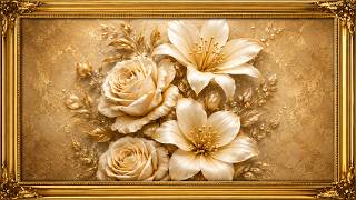 Golden Roses & Lilies 🌹✨ | Luxury Floral 4K Frame TV Art | Elegant Gold Screensaver | 2 Hours screenshot 5