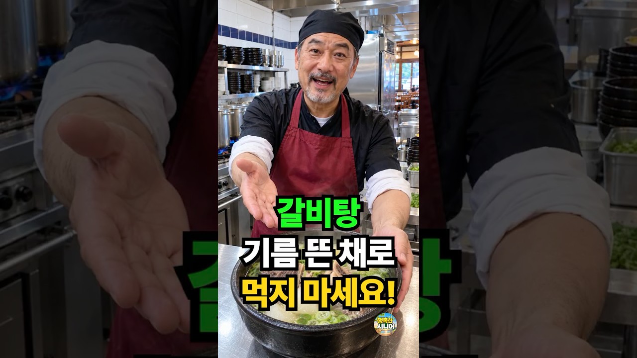 갈비탕 기름 뜬 채로 먹지 마세요! 맑은 국물 시니어 건강 집밥 요리 레시피 숏폼 썸네일